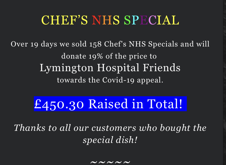 Lockdown Fundraising Chefs Nhs Special Lymington Hospital Friends